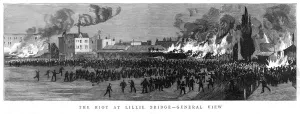 Lillie Bridge Sports Ground Riot Print, London 1887