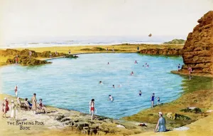Bathing Pool, Bude, Cornwall Print - 1930s