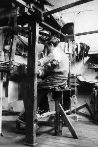 Early 1900s Hand Loom Weaver Print