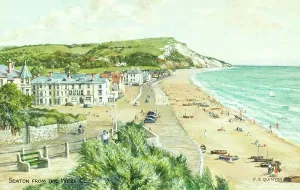 Devon Prints: Seaton, Devon Print - West Cliff View