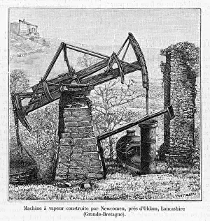 Newcomen Engine Print: Oldham Newcomen Engine in Use