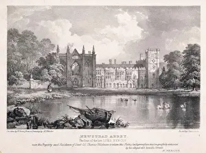 Prints of The Seat of the late Lord Byron Nottinghamshire Prints: Newstead Abbey Print: A Watercolour Lithograph of Webster the Seat