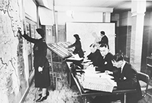 NFS London Region control room and officers, WW2 NFS London Region control room and officers, WW2