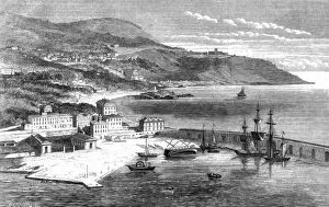 French Riviera Coastline Prints: Nice in 1860