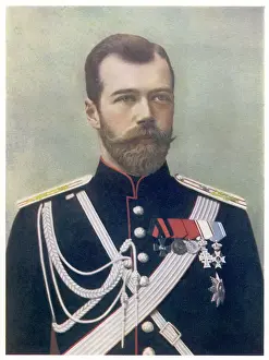 Russian Leader Prints: Print of Tsar Nicolas II in Royalty attire
