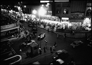 Night in city square Alexandria , Egypt Night in city square Alexandria , Egypt
