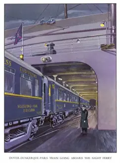 Vintage Railway Travel Posters Prints: Night Ferry Train