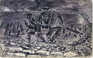 A Night Patrol just leaving their trench A Night Patrol just leaving their trench