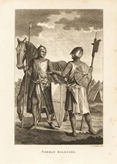 Norman soldiers in chainmail and plate armour Norman soldiers in chainmail and plate armour