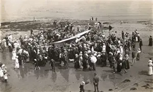 Filey Sands - Bleriot Light Type Monoplane Print circa 1910