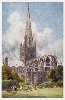 Prints of Norwich Cathedral, Norfolk Norfolk Prints: Norwich Cathedral Print 1905