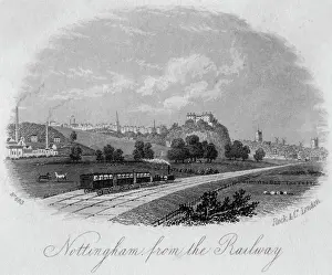 Prints of The railway comes to Nottingham Date: 1853 Nottingham Prints: Nottingham The railway comes to Nottingham Print 1853