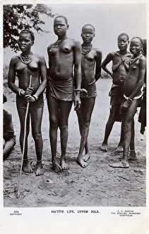 Five Nuer Girls of the Upper Nile, Sudan, Africa Five Nuer Girls of the Upper Nile, Sudan, Africa