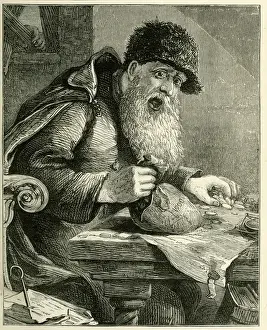 Victorian Era Occupation Prints: Occupations 1882 - The Miser
