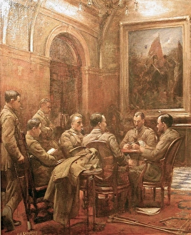 Officers playing cards at the Army & Navy Club, London Officers playing cards at the Army & Navy Club, London