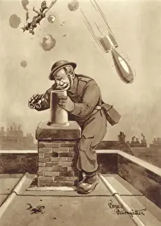 Old Bill and Co ARP Warden Print 1940