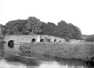 Prints of Old Callan Bridge, Armagh - a view of a stone arched bridge over a river. (Location: Northern Ireland; County Armagh). Date: circa early 1900s River Prints: Early 1900s Print of Old Callan Bridge, Armagh