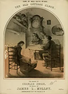 The Old Cottage Clock Print