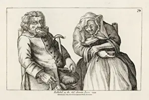 Old Couple Print: A Leisurely Scene of an Elderly Man and Woman