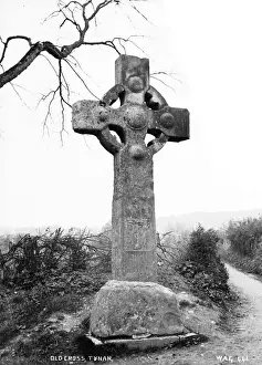 Prints of Old Cross, Tynan - a High Cross. (Location: Northern Ireland: County Armagh: Tynan). Date: circa early 1900s Armagh Prints: High Cross Print, Tynan, County Armagh