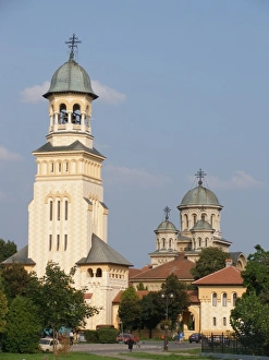 Old and new churches in Alba Iulia, Romania Old and new churches in Alba Iulia, Romania