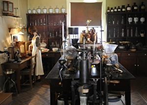 Old pharmacy. Reproduction of an ancient laboratory. Pharmac Old pharmacy. Reproduction of an ancient laboratory. Pharmac