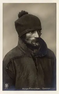 Prints of An old Sami Man from Finnmark County in the extreme northeast of Norway Sweden Prints: Old Sami Man Print, Finnmark County, Norway circa 1910s