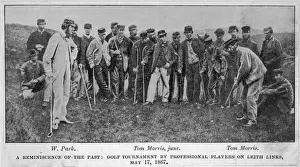 Prints of A golf match involving Willie Park, Old Tom Morris, and Young Tom Morris at Leith Links, Scotland Related Prints: Old & Young Tom Morris Print at Leith Links