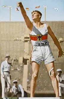 1932 Olympics Decathlon Print: Sievert (Germany) 5th Place