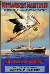 Steamship Prints: Messageries Maritimes Steamship Print