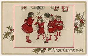 Christmas Print: Children Playing Oranges and Lemons Game
