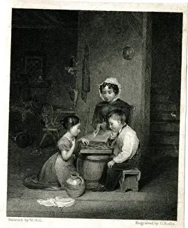 The Orphans Print - 19th Century Scene