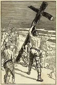 Christian Art Prints: Oswald Sets up Cross