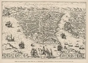 Prints of Istanbul in the 16th century, after the Turks captured it. The map is entitled Byzantium, now Constantinople Turkey Prints: 16th Century Ottoman Empire Print of Istanbul
