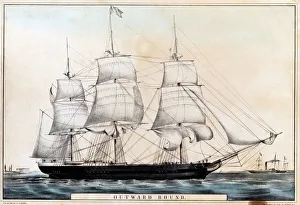 Outward Bound. Sailing ship leaving harbour Outward Bound. Sailing ship leaving harbour