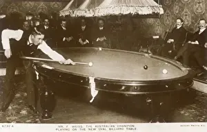 Oval Billiard Table Print: Mr. F Weiss, Australian Champion