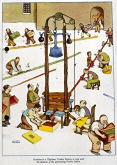 Heath Robinson Collection: Overtime at a Christmas cracker factory by William Heath Rob