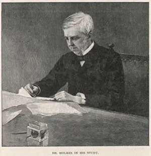 19th Century Author Prints: Ow Holmes / In Study