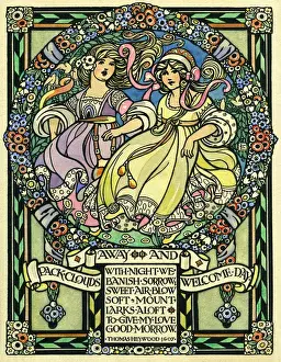 Decorative Art Nouveau Print circa 1910