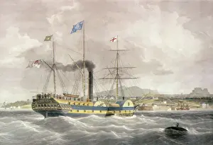 Paddle Steamer Leith 1837 Aquatint Print
