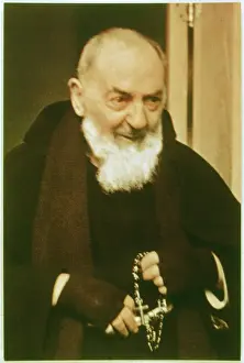 Print of Padre Pio Francesco Forgione, a Capuchin friar with stigmata