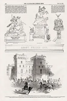 Page from the Illustrated London News, 14th June 1845, featuring Ascot prizes the Royal Page from the Illustrated London News, 14th June 1845, featuring Ascot prizes the Royal