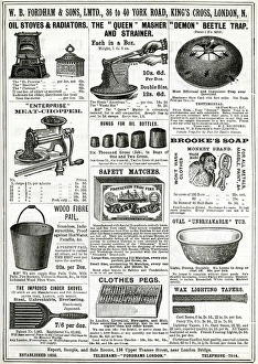 Page of Victorian adverts for household items 1888 Page of Victorian adverts for household items 1888