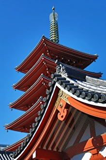Pagoda at the Shinto Shrine at the Senso-Ji Temple, Tokyo Pagoda at the Shinto Shrine at the Senso-Ji Temple, Tokyo