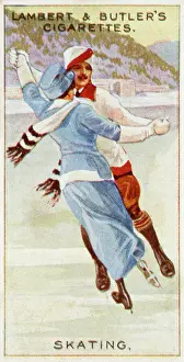 Ice Skating In Winter Prints: Pair Ice-Skating 1914