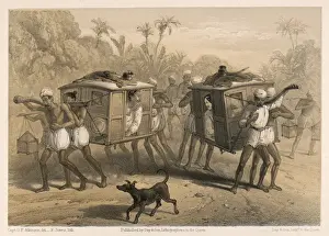 Vintage Transportation Art Prints: Two Palanquins Meet