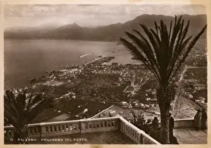 Vintage Panoramic Print of Palermo, Sicily