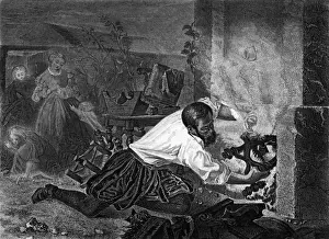 Bernard Palissy at Work in Ceramic Print, 1510-1589
