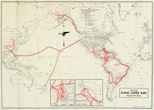 Passengers Collection: Pan American Airways route map