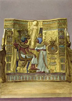 Print of Panel from the back of the golden throne of Pharao Tutankhamun